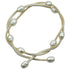 Wit zoetwater parel armband met crème wit suede | Wrap Suède Cream Pearl