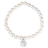 Wit zoetwater parel armband met zilveren symbool van sterrenbeeld Maagd | Zilveren Sterrenbeeld Maagd