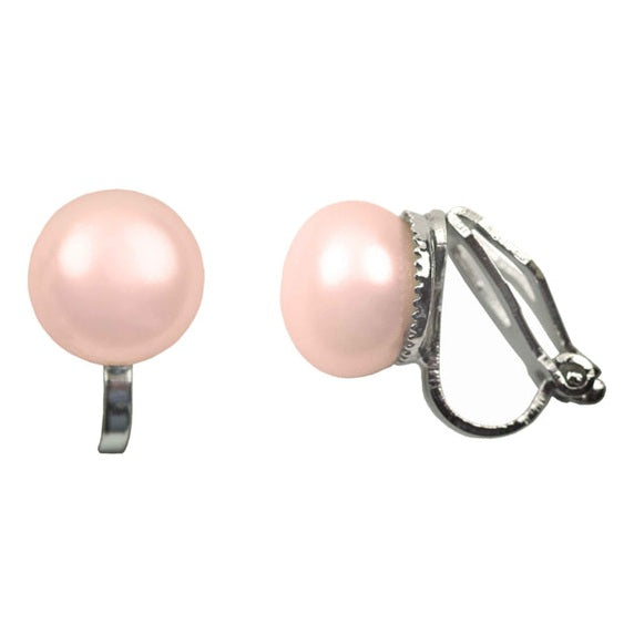 Zoetwater parel clip oorbellen met zalm kleurige parels | Clip Pearl Peach