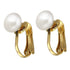 Grote witte zoetwater parel clips oorbellen met goud edelstaal | Gold White Clip Pearl 8 mm