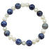 Zoetwater parel armband met blauwe edelstenen | Pearl Blue Spot
