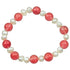 Wit zoetwater parel armband met kersenkwarts | Pearl Cherry Quartz