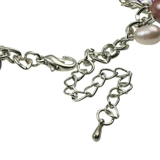 Slotje van zoetwater parel bedel armband met vrolijk gekleurde parels en parelmoer | Pearl Multi Color Shell