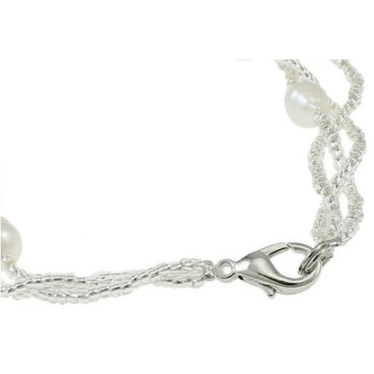 Slotje van wit zoetwater parel armband met turkoois | Twine Pearl Turquoise