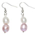 Zoetwater parel oorbellen met witte en zalm roze parels en sterling zilver (925) | Elynn
