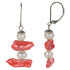 Zoetwater parel oorbellen met witte parel, gekleurde biwa parel en sterling zilver (925) | Biwa Lipstick 