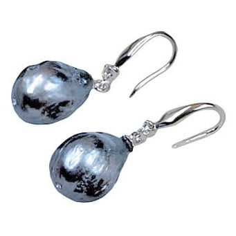 Zoetwater parel oorbellen met sterling zilver (925) en blauw groene parels | Bling Kasumi Blue Pearl