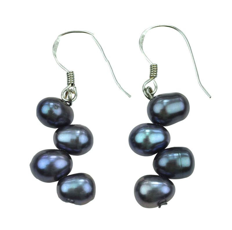 Blauwe zoetwater parel oorbellen met sterling zilver 925 | Blueria