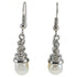 Witte zoetwater parel oorbellen met stras steentjes en sterling zilver 925 | Bong