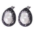 Witte zoetwater parel oorknoppen met stras steentjes | Bright Pearl Big Teardrop