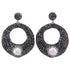 Grote zoetwater parel oorbellen met witte parels en zwarte stras steentjes | Bright Pearl Donut