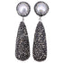 Lange zoetwater parel oorbellen met witte parels met druppel met stras steentjes | Bright Pearl Long Drop