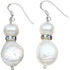 Witte zoetwater parel oorbellen met stras steentjes | Conny AB Bling