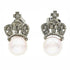 Zoetwater parel oorbellen met witte parels en kroontje met stras steentjes | King’s Pearl W