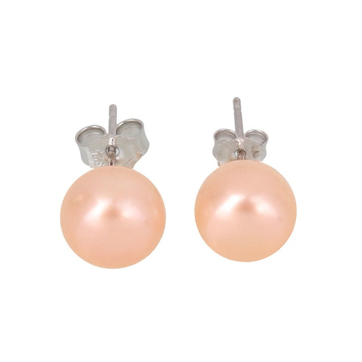 Zoetwater parel oorknopjes met oranje parels | Orange Eye