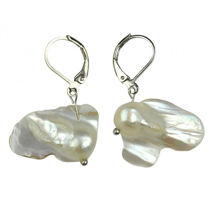 Zoetwater parel oorbellen met witte parels en edelstaal | Pearl Blister White