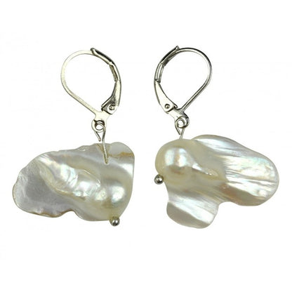 Zoetwater parel oorbellen met witte parels en edelstaal | Pearl Blister White