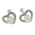 Zoetwater parel oorbellen met witte parel en stras steentjes in hart vorm | Radiant Pearl Heart