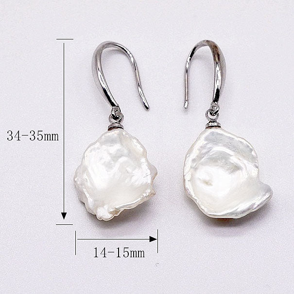 Bijzondere zoetwater parels met witte keshi parels en sterling zilver (925), maat indicatie | Shirley