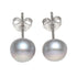 Zoetwater parel oorknopjes met licht grijze parel | Silver Grey Eye