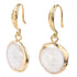 Witte zoetwater parel oorbellen | White Coin Pearl Gold Small
