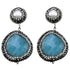 Witte zoetwater parel oorbellen met stras steentjes en blauwe jade | Bright Pearl Blue Jade