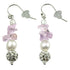 Witte zoetwater parel oorbellen met amethist, stras bal en sterling zilver (925) | Amanda