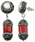 Zoetwater parel oorbellen met witte parels, rood koraal en stras steentjes | Bright Pearl Coral