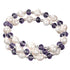 Zoetwater parel wikkel armband met witte parels en paarse glas kristallen | Wrap Pearl Purple Crystal