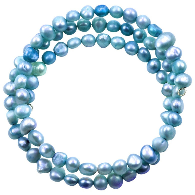 Zoetwater parel wikkel armband met aqua blauwe parels | Zen Aqua