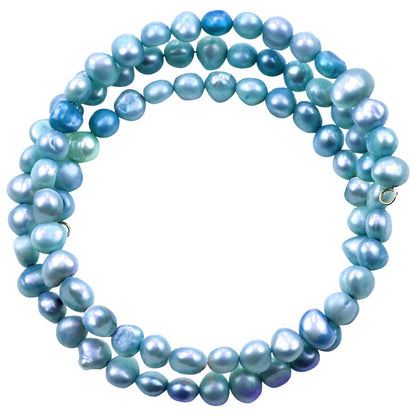 Zoetwater parel wikkel armband met aqua blauwe parels | Zen Aqua