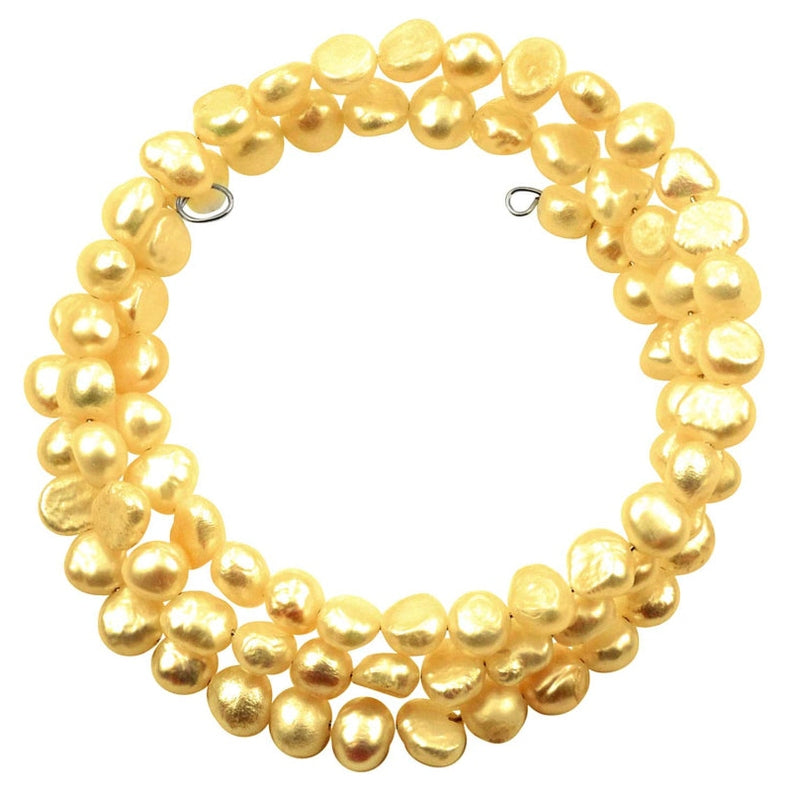 Zoetwater parel wikkel armband met gele parels | Zen Yellow