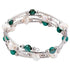 Wit zoetwater parel wikkelarmband met groene agaat | Wrap Pearl Green Striped Agate