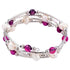 Witte zoetwater parel wikkelarmband met roze edelstenen | Wrap Pearl Pink Striped Agate