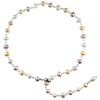 Zoetwater parelketting met pastel kleurige parels en magneetslot | Adjustable Pastel Color Pearl