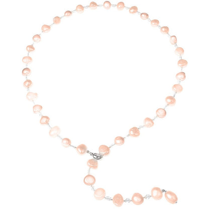 Verstelbare zoetwater parelketting met zalm kleurige parels | Adjustable Pearl Peach