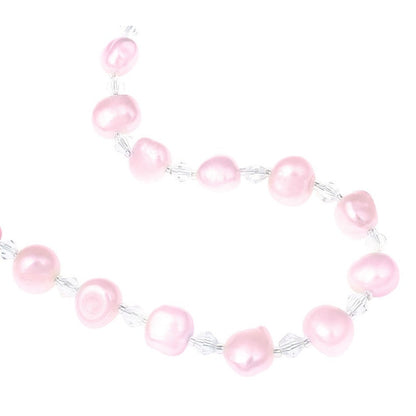 Detail van verstelbare zoetwater parelketting met roze parels | Adjustable Pearl Pink