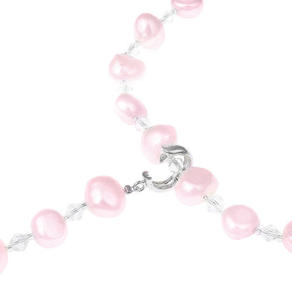 Slotje van verstelbare zoetwater parelketting met roze parels | Adjustable Pearl Pink