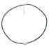 Wit zoetwater parelketting met zwart leer en zilver edelstaal | Black Leather Pearl White