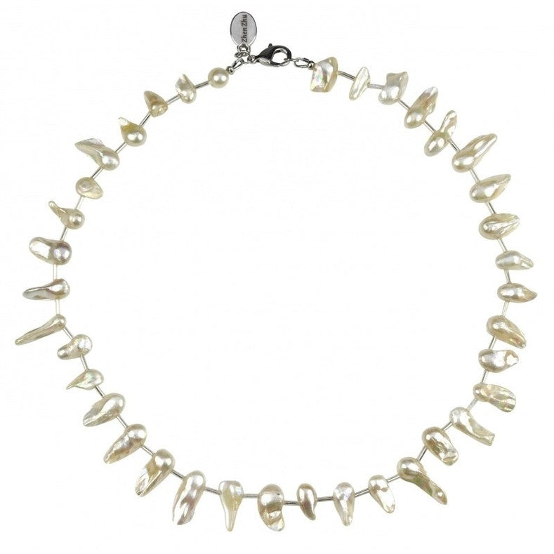 Zoetwater parelketting met witte parels en sterling zilver (925) | Blister Stick AB White