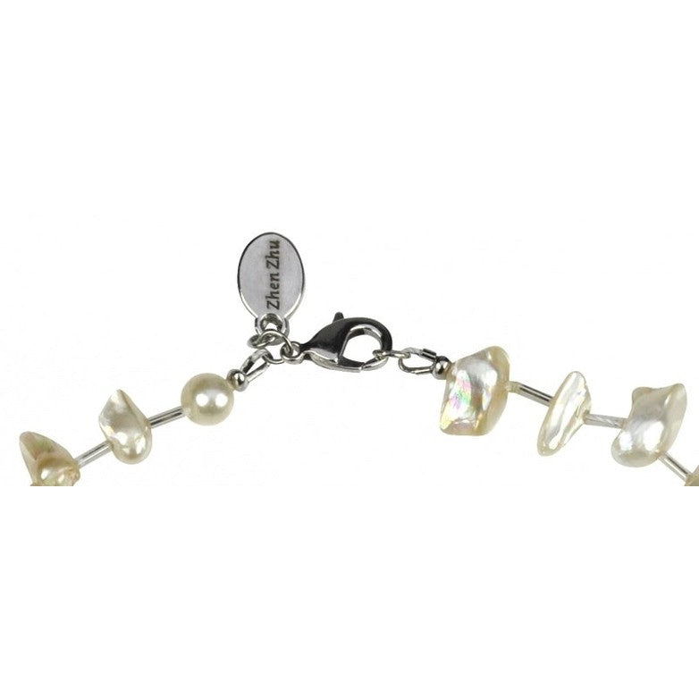 Slotje van zoetwater parelketting met witte parels en sterling zilver (925) | Blister Stick AB White