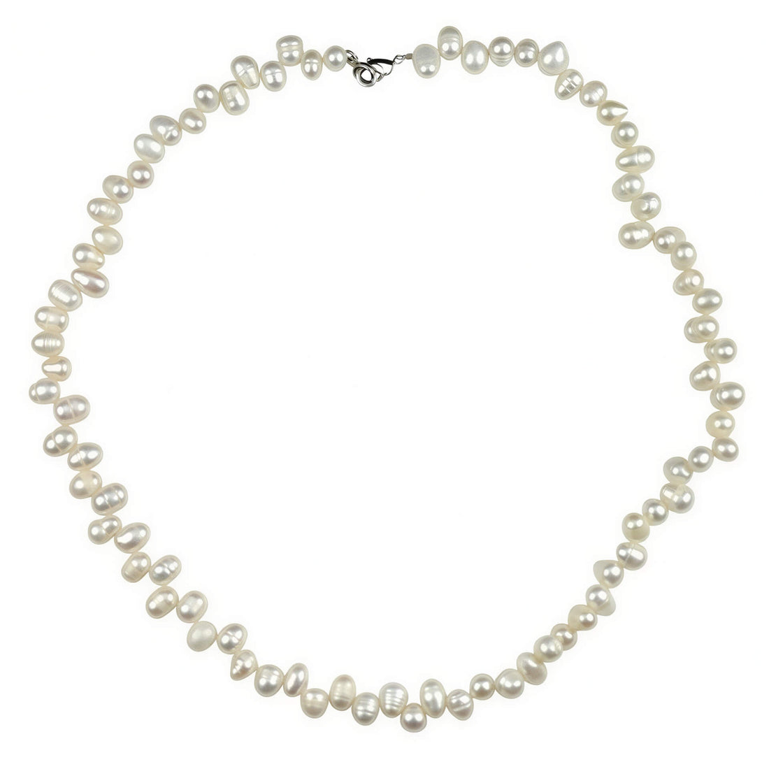 Zoetwater parelketting met witte parels en sterling zilver (925) | Bo
