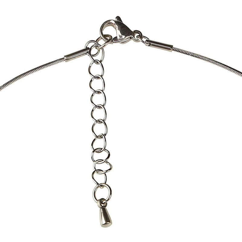 Slotje van zoetwater parelketting met witte parel hanger met stras steentjes en zilver edelstaal | Bright Biwa Silver