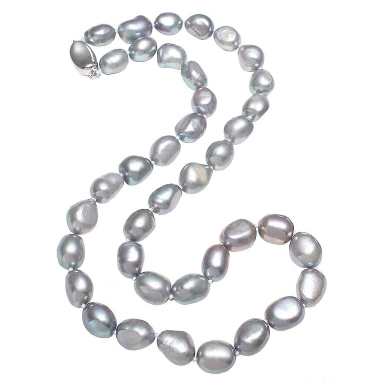 Handgeknoopte zoetwater parelketting met grijze parels | Grina