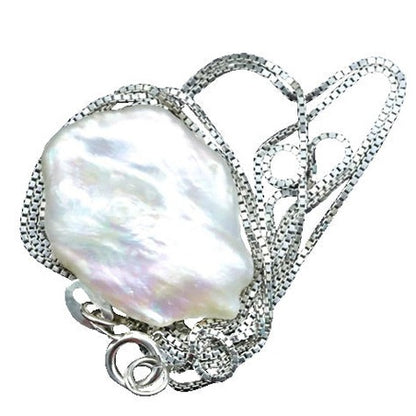 Zoetwater parelketting met witte parel en sterling zilver (925) opgerold | Jina