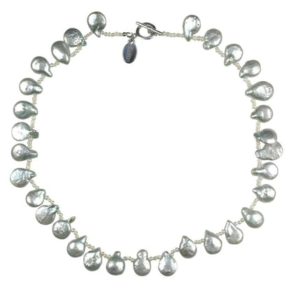 Zoetwater parelketting met grijze parels | Little Grey Coin