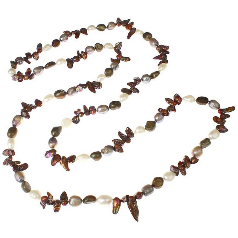 Lange handgeknoopte parelketting met gekleurde parels | Lynn