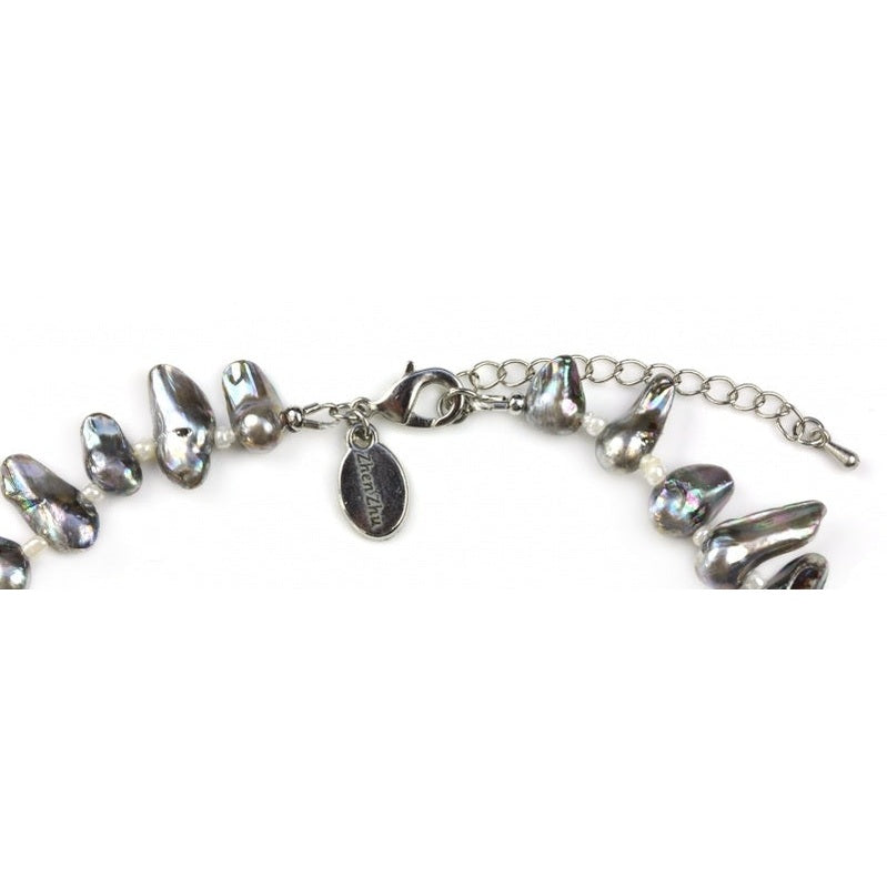 Slotje van zoetwater parelketting met grijze parels en sterling zilver (925) | Pearl Blister AB Grey