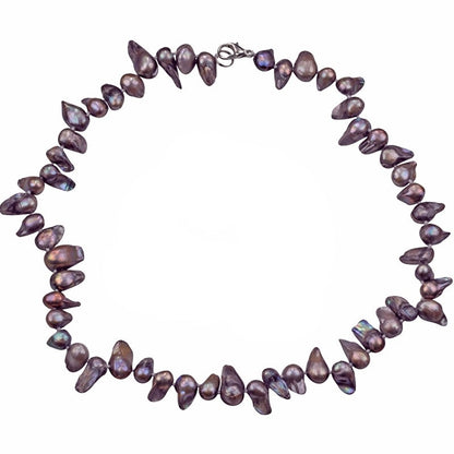 Handgeknoopte zoetwater parelketting met taupe kleurige parels en sterling zilver (925) | Pearl Blister Taupe