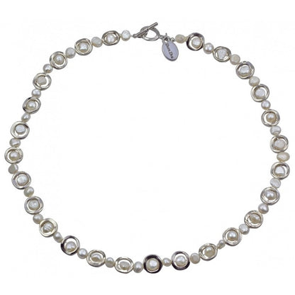 Zoetwater parelketting met witte parels | Pearl Geometric